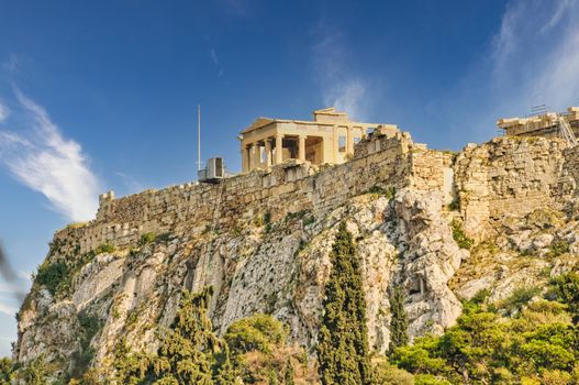 The Acropolis of Athens, Greece, with the Parthenon Temple during the day