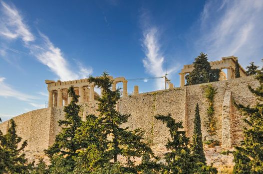 The Acropolis of Athens, Greece, with the Parthenon Temple during the day