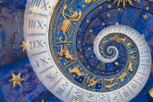 Astrology and alchemy sign background illustration - blue