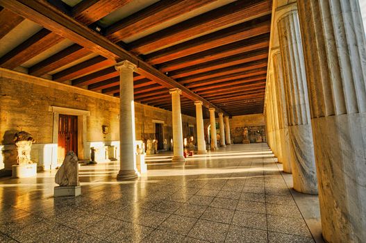 Ancient Agora of Athens with Temple of Hephaestus and Stoa of Attalos