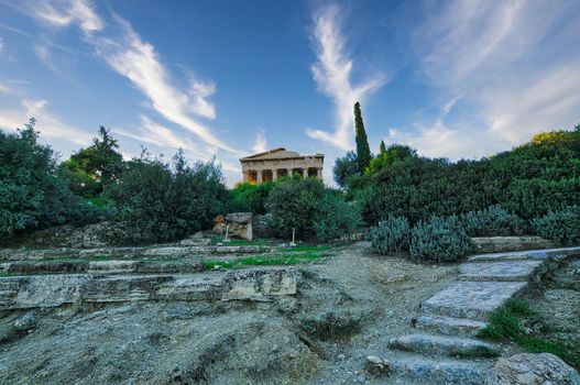 Ancient Agora of Athens with Temple of Hephaestus and Stoa of Attalos