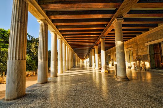 Ancient Agora of Athens with Temple of Hephaestus and Stoa of Attalos