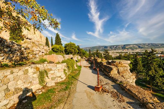 The Acropolis of Athens, Greece, with the Parthenon Temple during the day