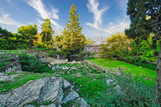 Ancient Agora of Athens with Temple of Hephaestus and Stoa of Attalos