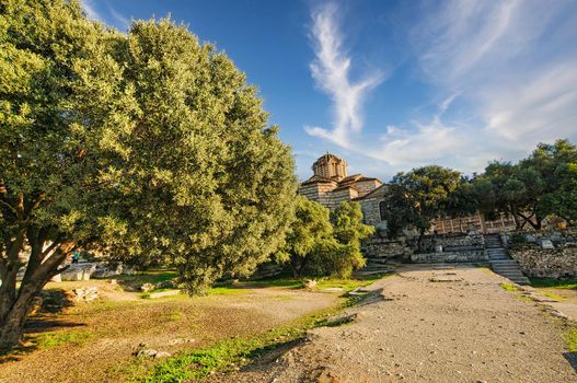 Ancient Agora of Athens with Temple of Hephaestus and Stoa of Attalos