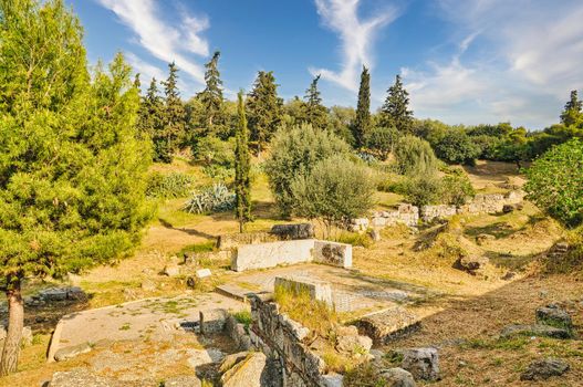 Ancient site around the Acropolis of AThens in Greece