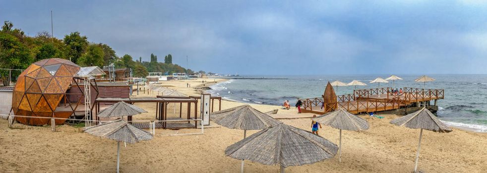 Odessa, Ukraine 03.03.2020. Gloomy spring day on the Langerone beach in Odessa, Ukraine