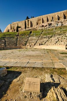 The Theatre of Dionysus Eleuthereus is a major theatre in Athens, Greece. The Theatre built at the foot of the Athenian Acropolis and dedicated to Dionysus, the god of wine.
