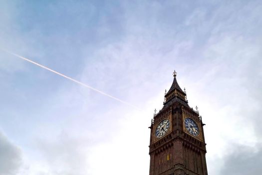 London, United Kingdom, February 8, 2022: Big Ben is the popular tourist name for the clock tower at the Palace of Westminster