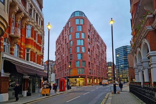 London, United Kingdom, February 8, 2022: view of beautiful houses on the streets of London