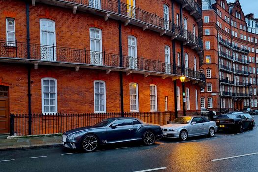 London, United Kingdom, February 8, 2022: beautiful rich cars on the streets of London