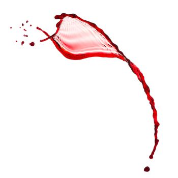 Isolated Red wine splash on white background.