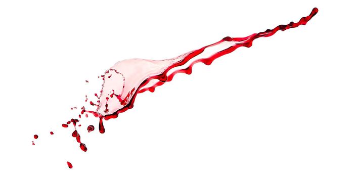 Isolated Red wine splash on white background.