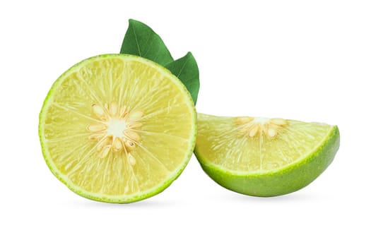 Lime, lemon isolated on white background with clipping path.