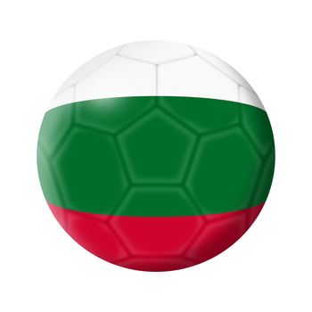 A Bulgaria soccer ball football 3d illustration isolated on white with clipping path