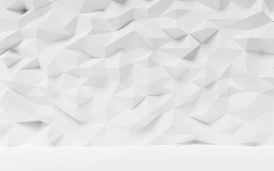 White geometric wall background 3d render