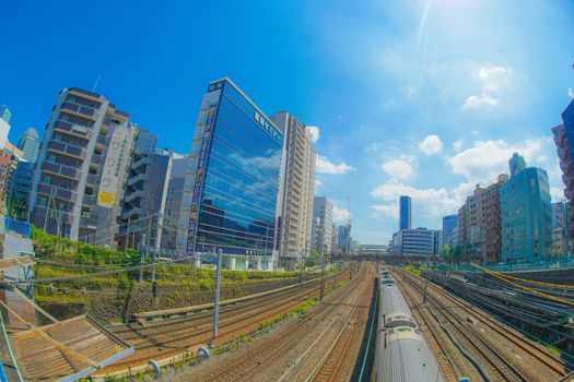 Line group leading to Yokohama Station. Shooting Location: Yokohama-city kanagawa prefecture