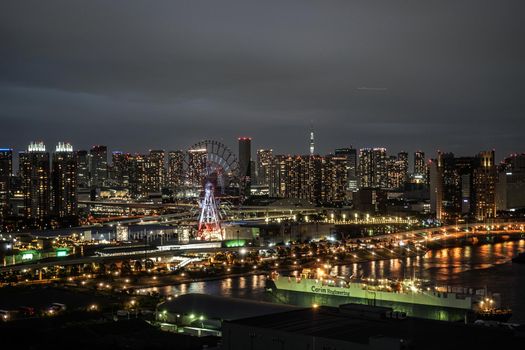 Night view of Tokyo seen from Tokyo Odaiba. Shooting Location: Tokyo metropolitan area