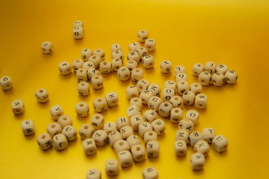 Image of scattered alphabet cube. Shooting Location: Yokohama-city kanagawa prefecture