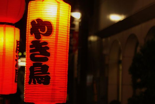 Image of red lanterns in drinking offices. Shooting Location: Tokyo metropolitan area