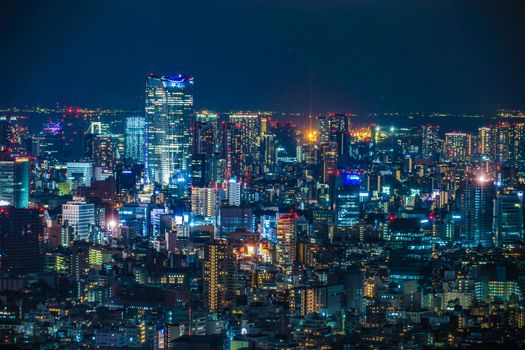 Night view of Tokyo seen from the observation deck of the Tokyo Metropolitan Hall. Shooting Location: Tokyo metropolitan area