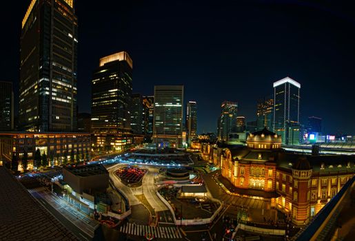 Night Tokyo Station. Shooting Location: Tokyo metropolitan area