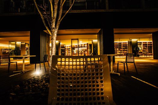 Image of a gathering housing at night. Shooting Location: Tokyo metropolitan area