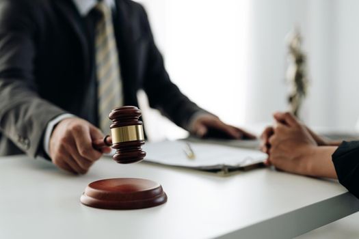 lawyer lawsuit notary consultation or discussing negotiation legal case with document contract women entrepreneurs in the office.