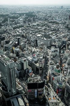 Tokyo cityscape seen from Shibuya Sky. Shooting Location: Tokyo metropolitan area