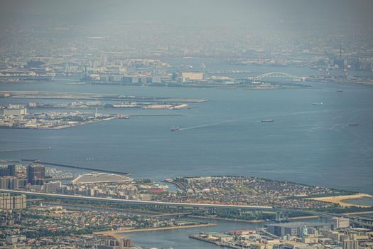 Osaka Bay seen from Rokko Mountain. Shooting Location: Kobe city, Hyogo Pref