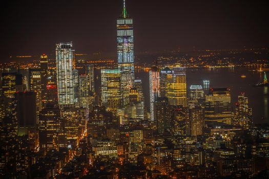Night view from Empire State Building. Shooting Location: New York, Manhattan