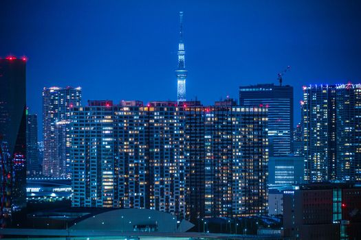 Night view of Tokyo seen from Tokyo Odaiba. Shooting Location: Tokyo metropolitan area
