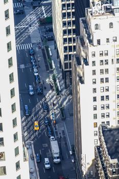 Transportation view from Rockefeller Center (top of the lock). Shooting Location: New York, Manhattan