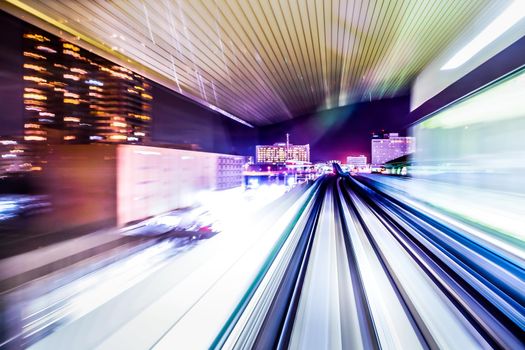 Long exposure from Yurikamome · Tokyo seaside new traffic reluctance. Shooting Location: Tokyo metropolitan area