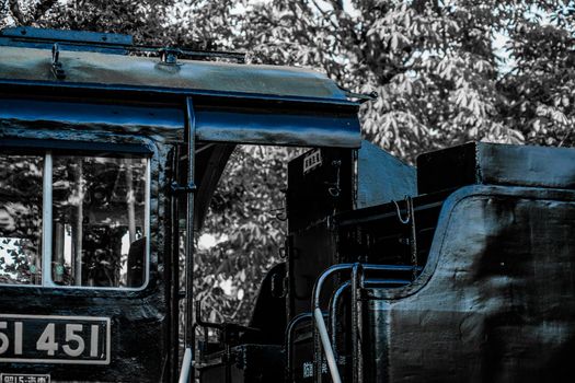 Image of retro steam locomotive. Shooting Location: Tokyo Metropolitan Akishima City