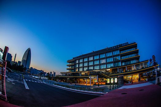 Sunset view and evening view of Yokohama Minato Mirai. Shooting Location: Yokohama-city kanagawa prefecture