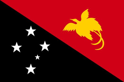 A Papua new guinea flag background illustration Black white red yellow Southern Cross raggiana bird of paradise
