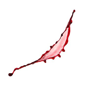 Isolated Red wine splash on white background.