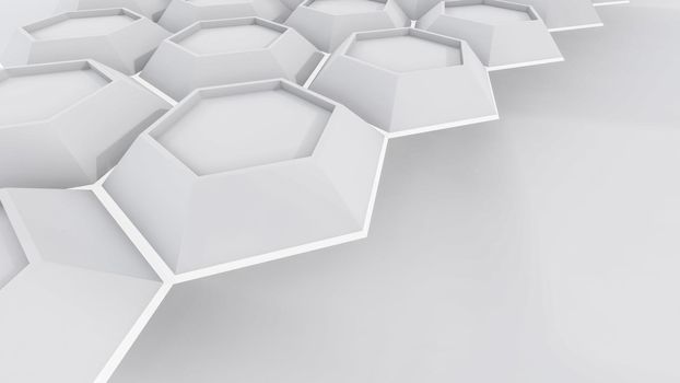 3d Rendering Of White Light Hexagon Illustration