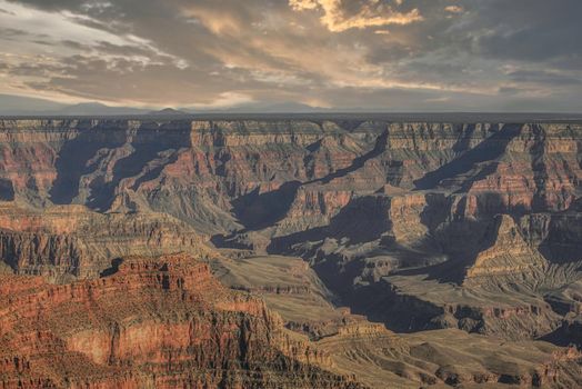 Grand Canyon in evening colored light