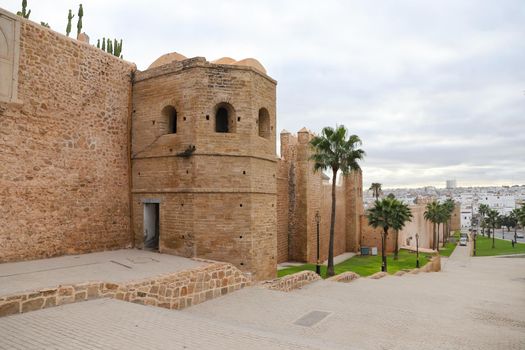 Walls of Kasbah of the Udayas in Rabat City, Morocco