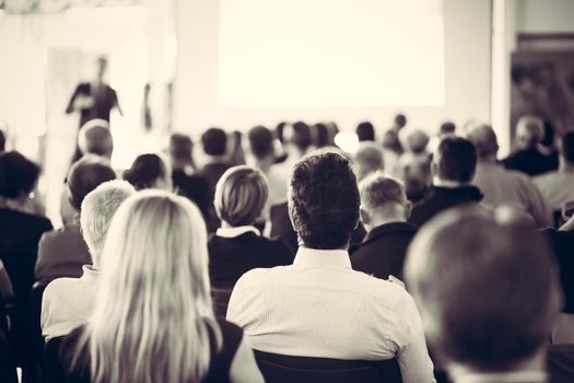 Speaker Giving a Talk at Business Meeting. Audience in the conference hall. Business and Entrepreneurship.