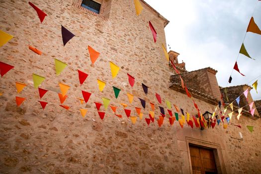 San Bartolome church with decorated for the Gastronomic and Traditional Market of Finestrat