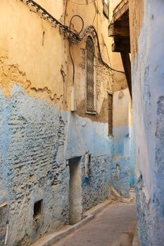 A Narrow Street in Fez City, Morocco