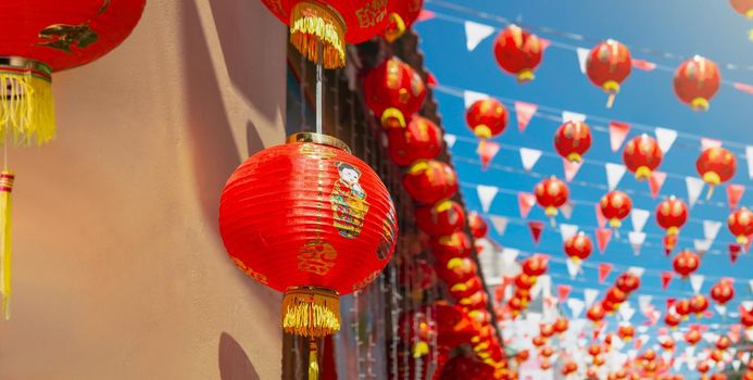 Chinese new year lanterns in china town.