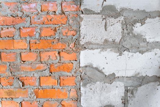 Comparison of masonry from red ceramic bricks and from aerated concrete blocks. Construction background