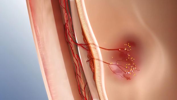 Glaucoma eye disease 3D illustration medical .