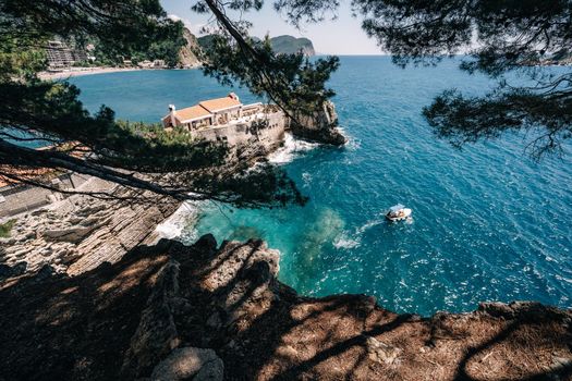 Emerald Sea and Rocks in Montenegro. High quality photo