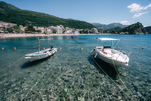 Fishing boats in clear water. High quality photo