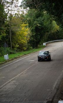 PESARO COLLE SAN BARTOLO , ITALY - OTT 10 - 2021 : ALFA ROMEO JUNIOR SCALINO on an old racing car in rally